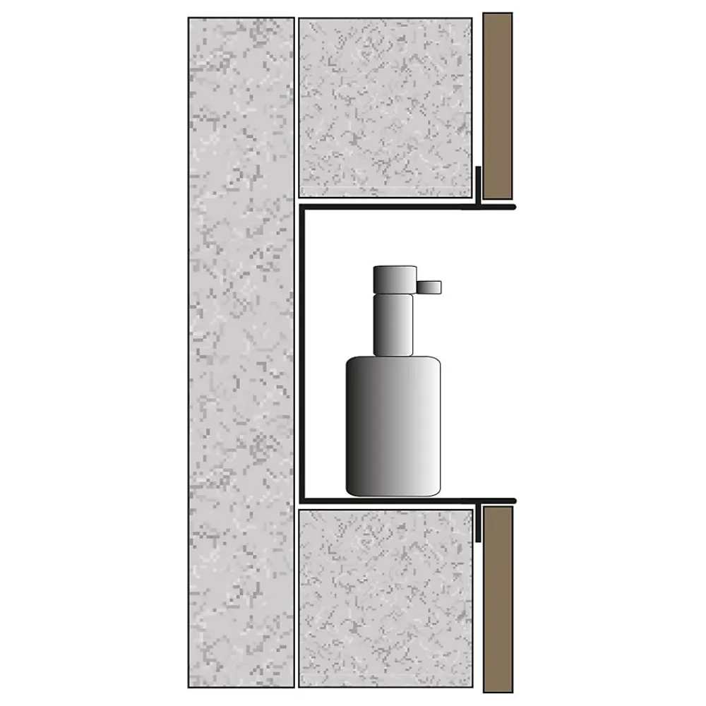 Niche De Salle De Bains|Bernstein Niche murale de douche, étagère encastrable douche acier inox sans cadre - 15x60x10cm - BS156010 Blanc