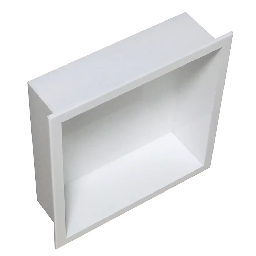 Niche De Salle De Bains|Bernstein Niche murale de douche, étagère encastrable douche acier inox - 30x30x10cm - BS303010 Blanc
