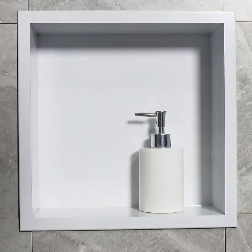 Niche De Salle De Bains|Bernstein Niche murale de douche, étagère encastrable douche acier inox - 30x30x10cm - BS303010 Blanc