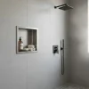 Sanitaire Niche murale de douche, étagère encastrable douche acier Inox Brossé - 30x30cm