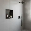 Sanitaire Niche murale de douche, étagère encastrable douche acier Noir Mat - 30x30cm