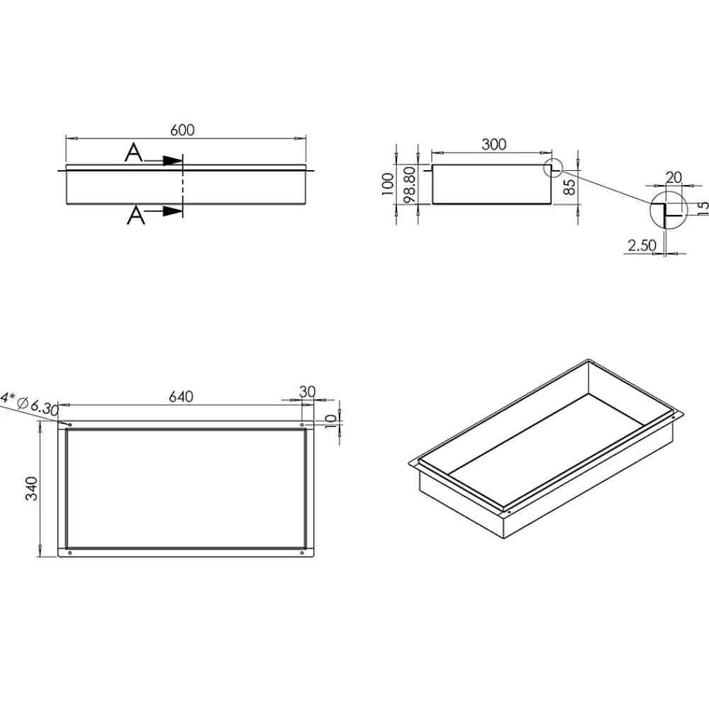 Niche De Salle De Bains|Bernstein Niche murale de douche, étagère encastrable douche acier inox, sans rebord - 60x30x10cm - BS603010 Acier brossé
