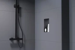 Niche De Salle De Bains|Bernstein Niche murale de douche, étagère encastrable douche acier inox sans cadre - 30x20x10cm - NT203010X Gun métal