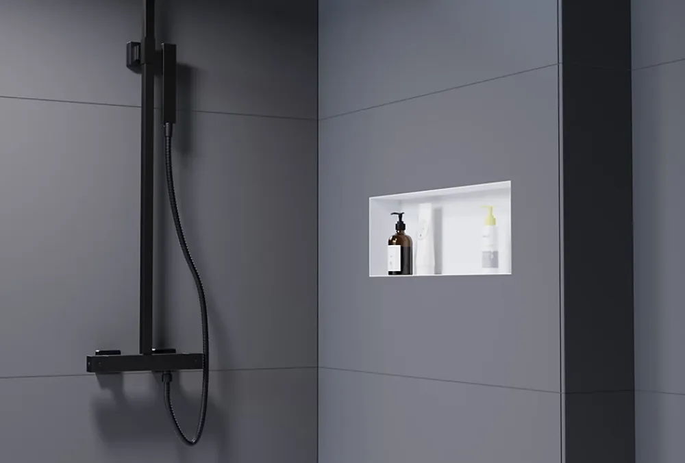 Niche De Salle De Bains|Bernstein Niche murale de douche, étagère encastrable douche acier inox sans cadre - 20x60x10cm - NT206010X Blanc