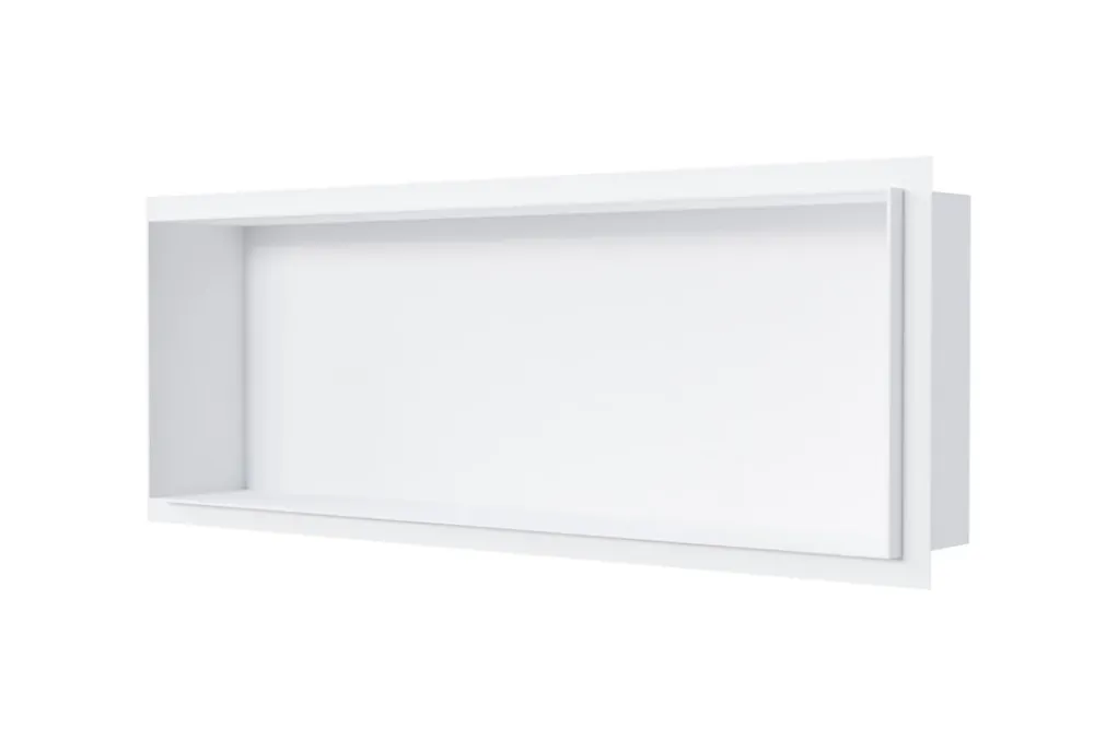Niche De Salle De Bains|Bernstein Niche murale de douche, étagère encastrable douche acier inox sans cadre - 20x60x10cm - NT206010X Blanc