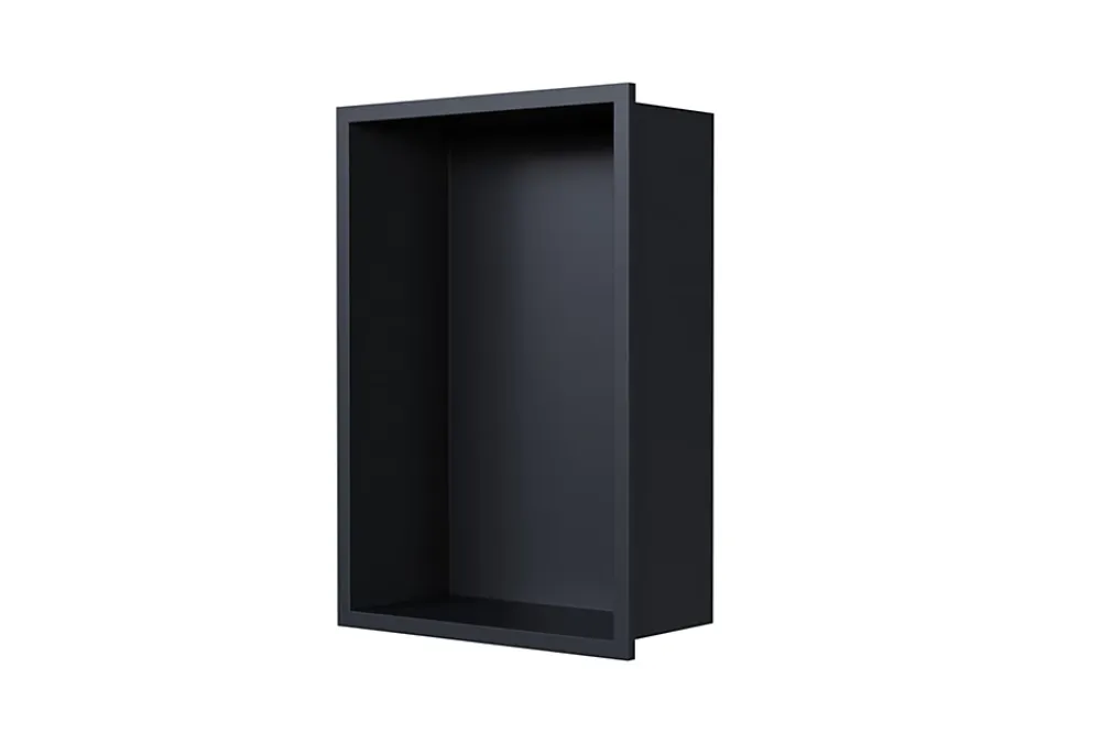 Bernstein Niche murale de douche, étagère encastrable douche acier inox - 30x20x10cm - NT203010X Noir