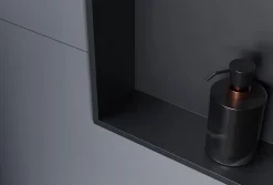 Bernstein Niche murale de douche, étagère encastrable douche acier inox - 30x20x10cm - NT203010X Noir