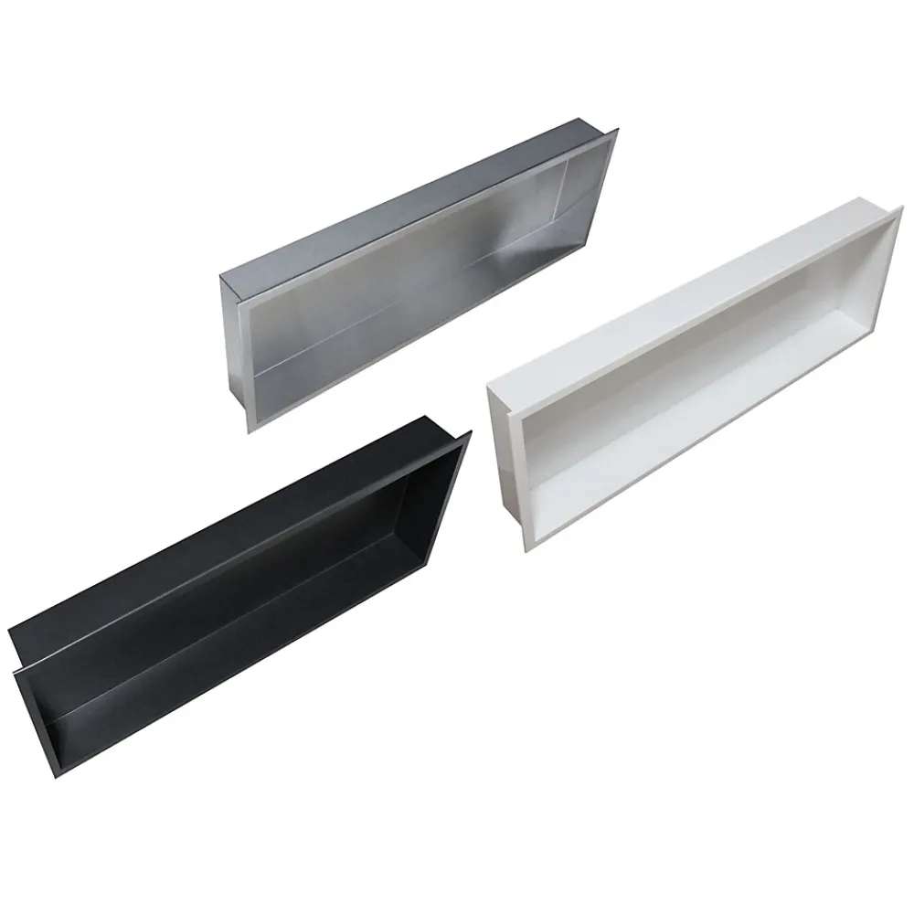 Bernstein Niche murale de douche, étagère encastrable douche acier inox - 90x30x10cm - BS903010 Noir