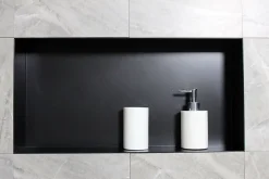 Niche De Salle De Bains|Bernstein Niche murale de douche, étagère encastrable douche acier inox, sans rebord - 60x30x10cm - BS603010 Noir