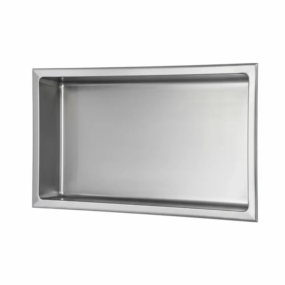 Sanitaire Niche murale de douche, étagère encastrable douche acier Inox Brossé - 30x60cm