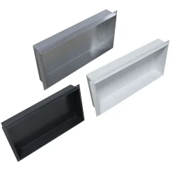 Bernstein Niche murale de douche, étagère encastrable douche acier inox, sans rebord - 60x30x10cm - BS603010 Blanc