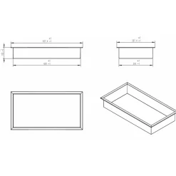Sanitaire Niche murale de douche, étagère encastrable douche acier Noir Mat - 30x60cm
