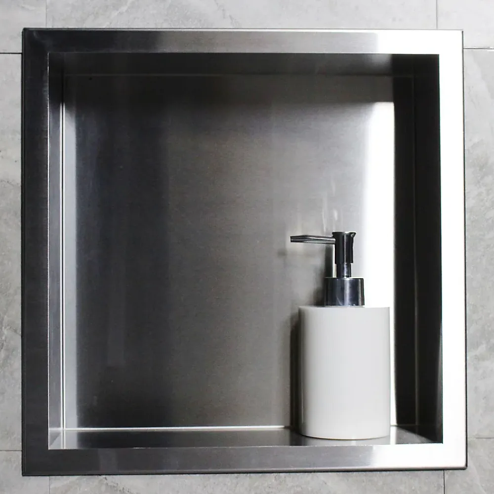 Niche De Salle De Bains|Bernstein Niche murale de douche, étagère encastrable douche acier inox - 30x30x10cm - BS303010 Acier brossé