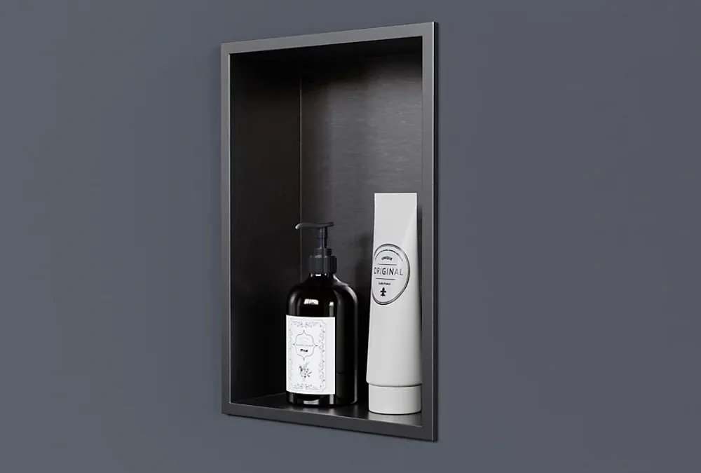 Niche De Salle De Bains|Bernstein Niche murale de douche, étagère encastrable douche acier inox - 30x20x10cm - NT203010X Gun métal