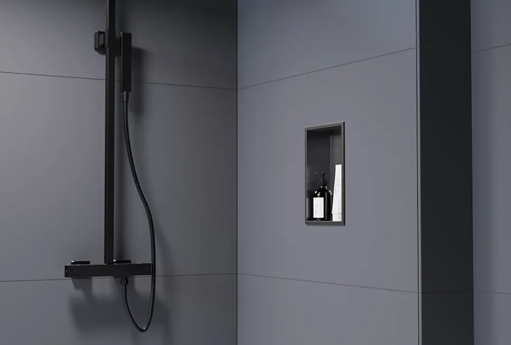 Niche De Salle De Bains|Bernstein Niche murale de douche, étagère encastrable douche acier inox - 30x20x10cm - NT203010X Gun métal