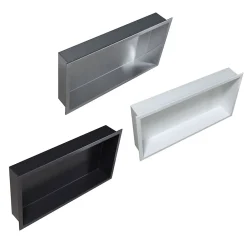 Niche De Salle De Bains|Bernstein Niche murale de douche, étagère encastrable douche acier inox - 60x30x10cm - BS603010 Noir