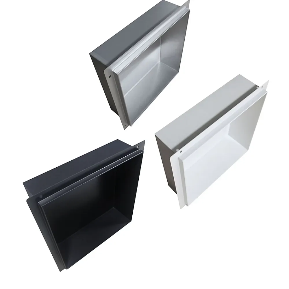 Bernstein Niche murale de douche, étagère encastrable douche acier inox, sans rebord - 30x30x10cm - BS303010 Noir