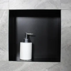 Bernstein Niche murale de douche, étagère encastrable douche acier inox, sans rebord - 30x30x10cm - BS303010 Noir
