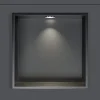 Niche De Salle De Bains|Bernstein Niche murale douche acier inox + Spot LED, étagère douche encastrable - 30x30x10cm (HxLxP) - Gun métal, 1x Spot Chrome