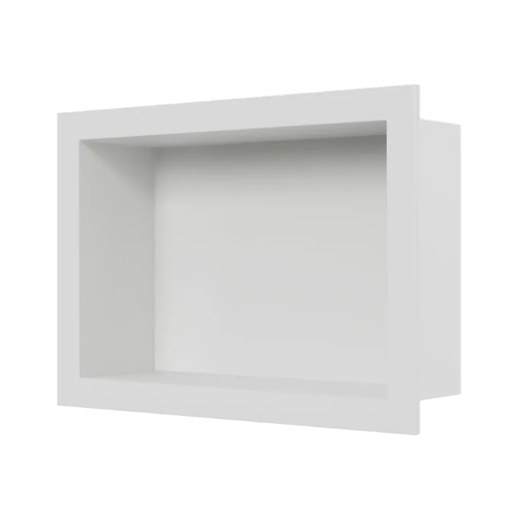 Niche De Salle De Bains|Bernstein Niche murale douche acier inoxydable, étagère rangement douche salle de bain encastrable BS203010 - 20x30x10cm - Blanc