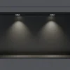 Niche De Salle De Bains|Bernstein Niche murale douche acier inox + 2 Spots LED, étagère douche encastrable - 20x60x10cm (HxLxP) - Noir, 2x Spot Chrome
