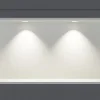 Bernstein Niche murale douche acier inox + 2 Spots LED, étagère douche encastrable - 30x60x10cm (HxLxP) - Blanc, 2x Spot Blanc mat