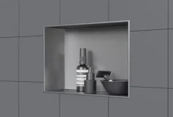 Bernstein Niche murale douche acier inoxydable, étagère rangement douche salle de bain encastré BS203010, 20x30x10cm, Acier brossé