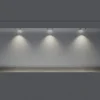 Bernstein Niche murale douche acier inox + 3 Spots LED, étagère douche encastré NT309010X, 30x90x10cm (HxLxP), Acier brossé, 3 Spot noir mat