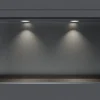 Niche De Salle De Bains|Bernstein Niche murale douche acier inox + 2 Spots LED, étagère douche encastrable - 30x60x10cm (HxLxP) - Gun métal, 2x Spot Blanc mat