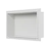 Bernstein Niche murale douche acier inoxydable, étagère rangement douche salle de bain encastrable sans cadre BS203010 - 20x30x10cm - Blanc