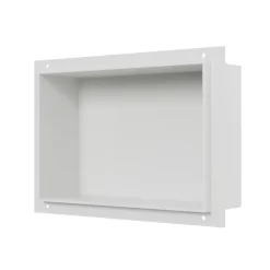 Bernstein Niche murale douche acier inoxydable, étagère rangement douche salle de bain encastrable sans cadre BS203010 - 20x30x10cm - Blanc