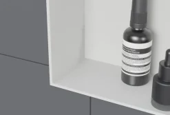 Bernstein Niche murale douche acier inoxydable, étagère rangement douche salle de bain encastrable sans cadre BS203010 - 20x30x10cm - Blanc