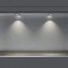 Bernstein Niche murale douche acier inox + 2 Spots LED, étagère douche encastrable - 30x60x10cm (HxLxP) - Acier brossé, 2x Spot noir mat