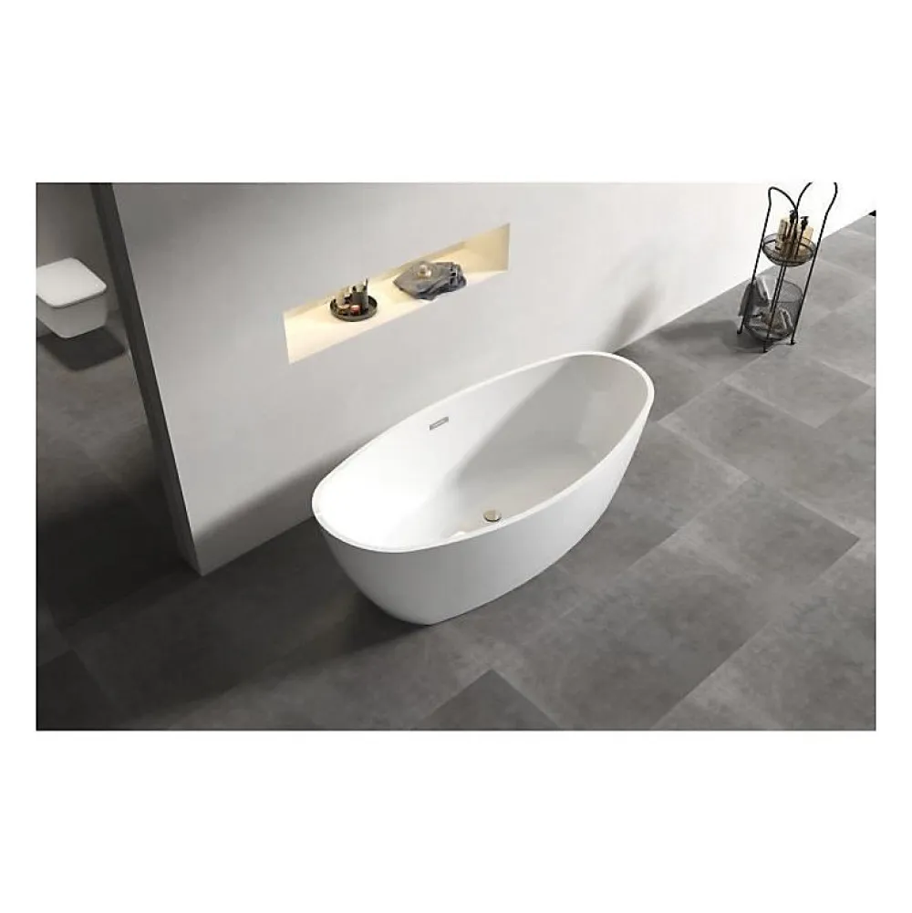 Oceanic Baignoire ilot Rosa - L.177 x I.83 x H.58 cm - En acrylique - Bonde poussoir - Blanc