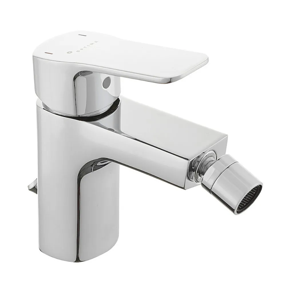 Siko Optima Cube Way by Mitigeur bidet avec bec chromé et tirette, chrome (CU235)