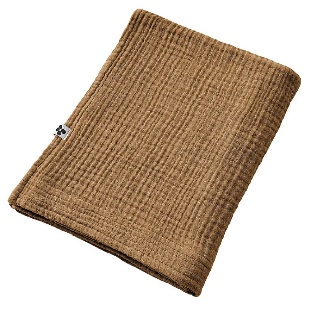 Serviette De Bain|Altobuy OUREA - Serviette de Bain 90x150cm Gaze de Coton Camel