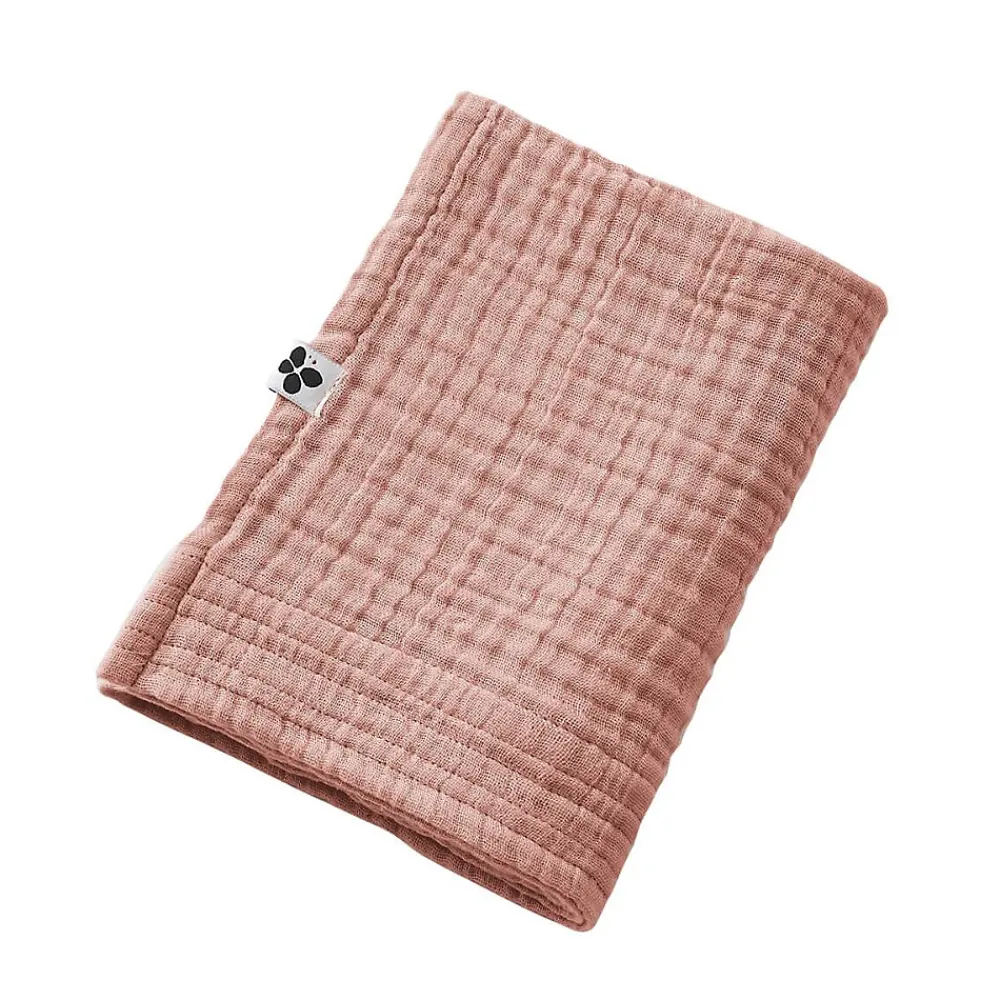 Altobuy OUREA - Serviette de Toilette 50x90cm Gaze de Coton Rose pêche