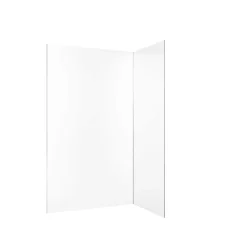 Panneau Mural De Salle De Bains|Aurlane Pack 2 Panneaux Muraux en Aluminium Blanc 80+120x210 cm + Profilés Chrome