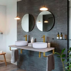 T-Bath Pack 2 supports porte-serviettes pour plan de toilette - or doré mat