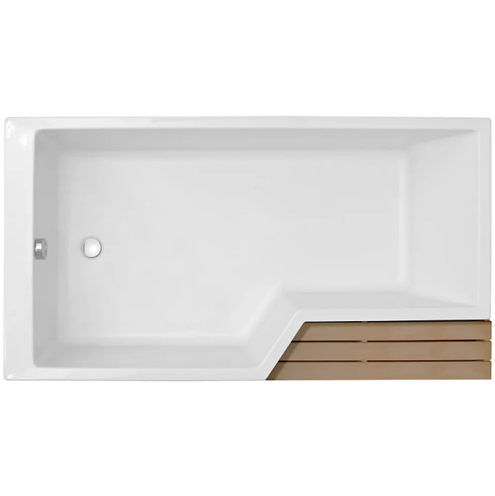 Baignoire Droite|Jacob Delafon Pack baignoire bain douche 150 x 80 Neo version gauche + pare bain chromé + tablier de baignoire en angle