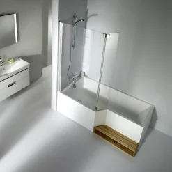 Jacob Delafon Pack baignoire bain douche 150 x 80 Neo version gauche + tablier de baignoire en angle