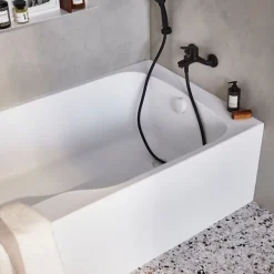 Baignoire Droite|Jacob Delafon Pack baignoire bain douche 160 x 85 Malice version droite + tablier en niche
