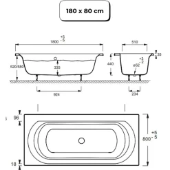 Baignoire Droite|Jacob Delafon Pack baignoire droite 180 x 80 Elise + tablier en angle + vidage