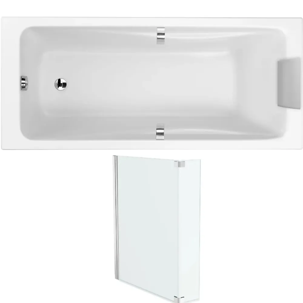 Baignoire Droite|Jacob Delafon Pack baignoire droite 180 X 90 Odéon up + pare bain 2 volets chromé