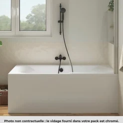 Jacob Delafon Pack baignoire droite 170 x 75 Elise + tablier en niche + vidage