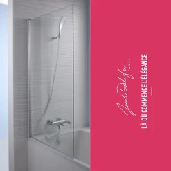 Baignoire Droite|Jacob Delafon Pack baignoire droite Odéon Up + pare bain 1 volet + tablier + vidage