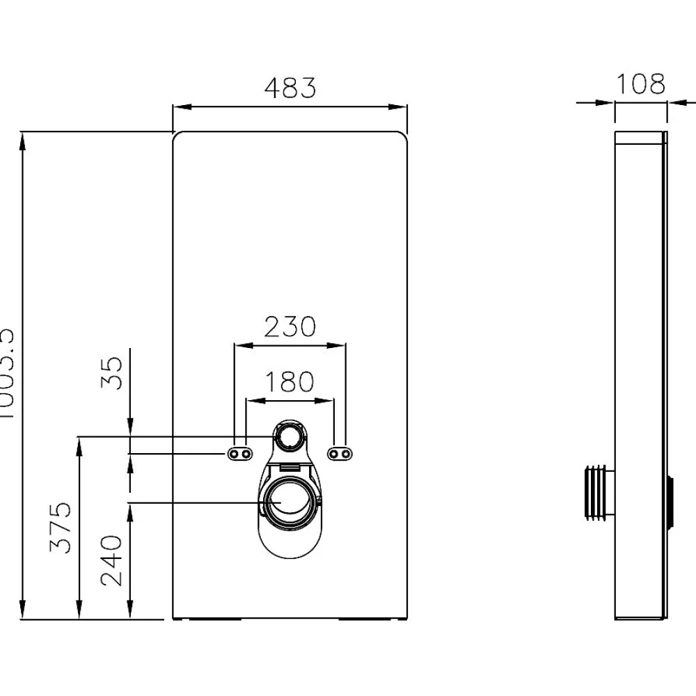 Bernstein Pack complet WC suspendu Blanc 36x55x33cm (LxPxH) + Module sanitaire Blanc 48x11x100xm (LxPxH) - Garantie 5 ans