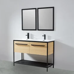 Stano Pack de 2 miroirs rectangulaires NEO 56x70cm avec cadre noir mat