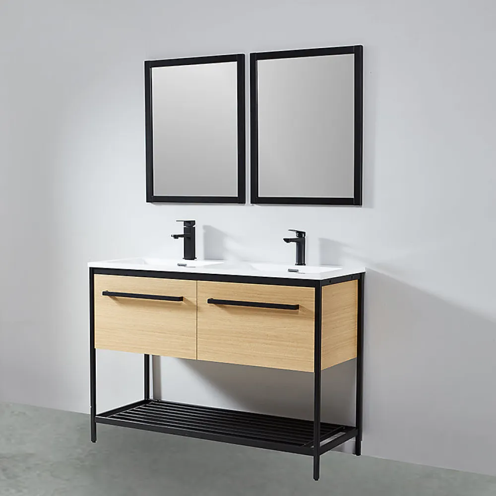 Stano Pack de 2 miroirs rectangulaires NEO 56x70cm avec cadre noir mat