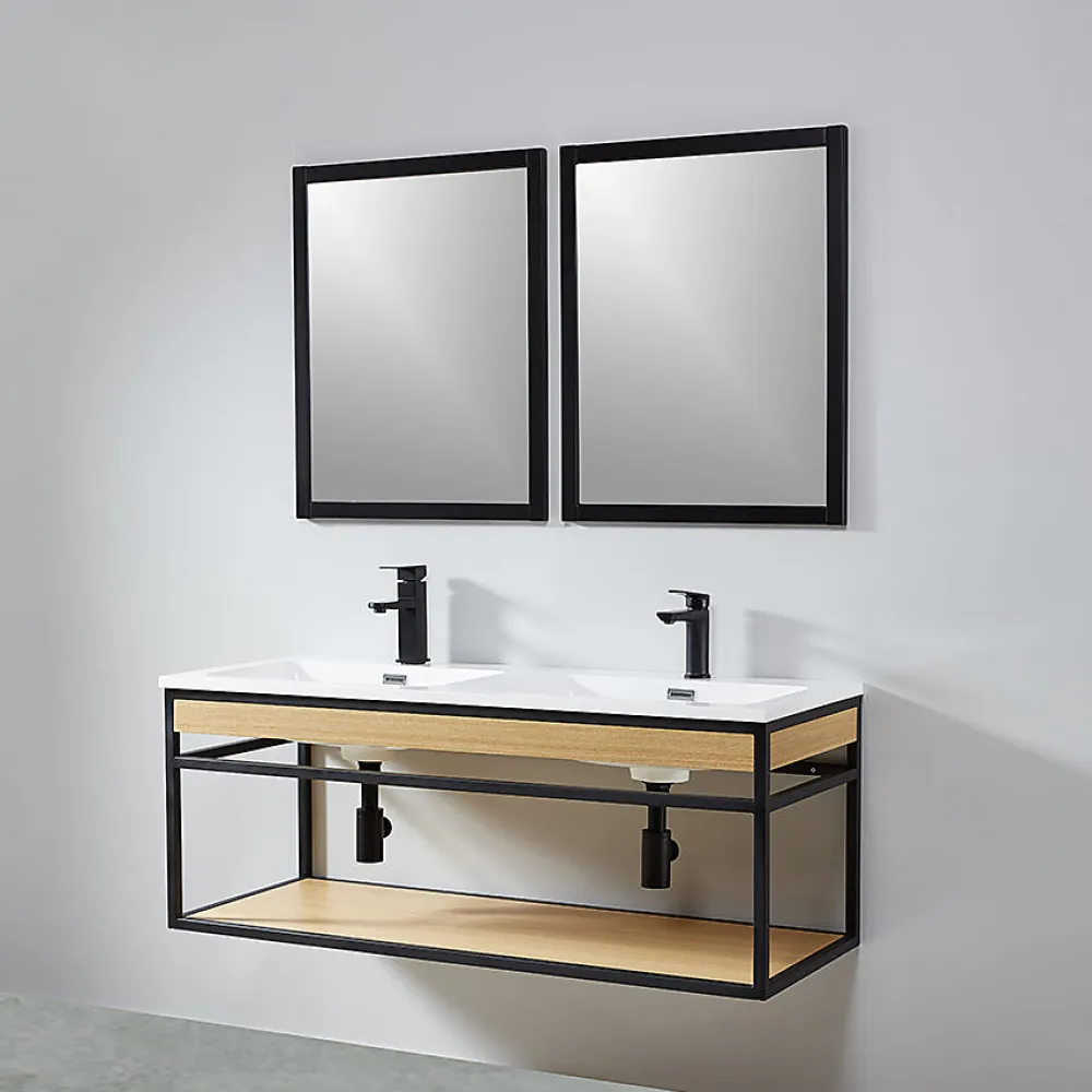 Stano Pack de 2 miroirs rectangulaires NEO 56x70cm avec cadre noir mat